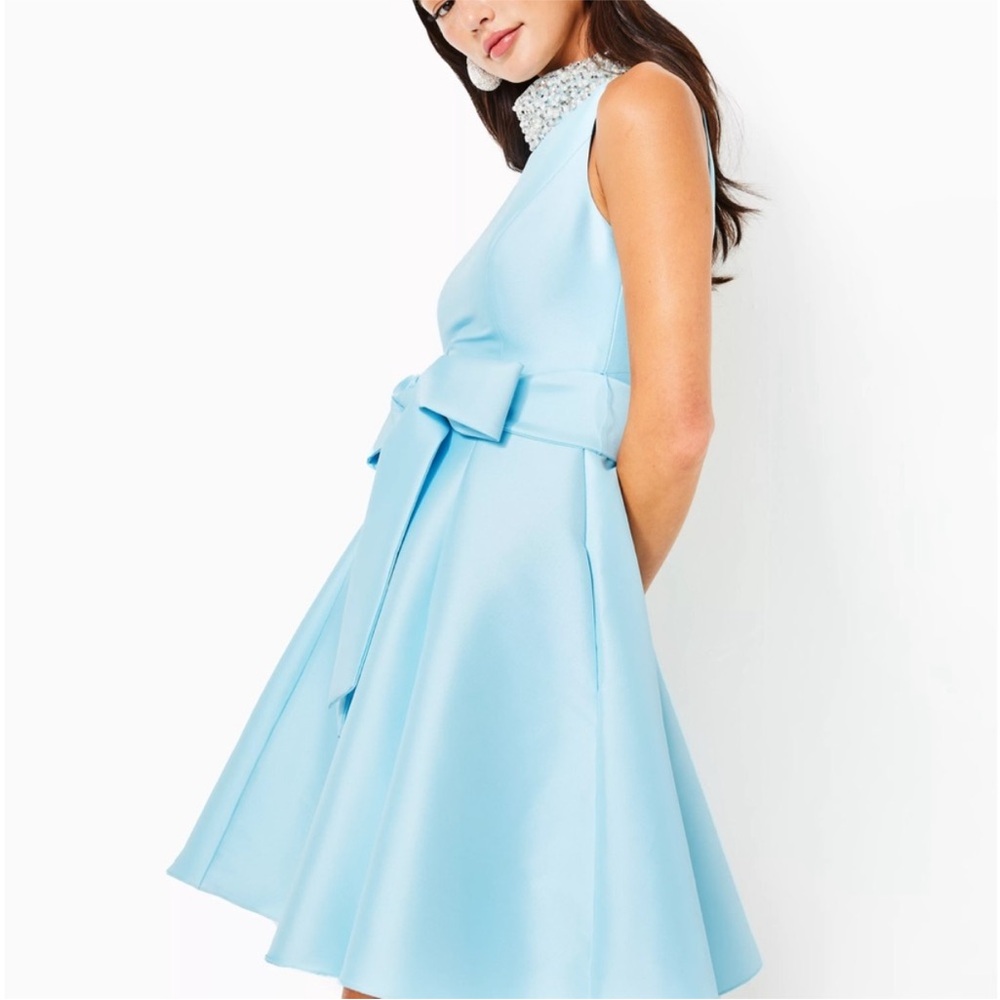 Chic Light Blue Sleeveless Dress